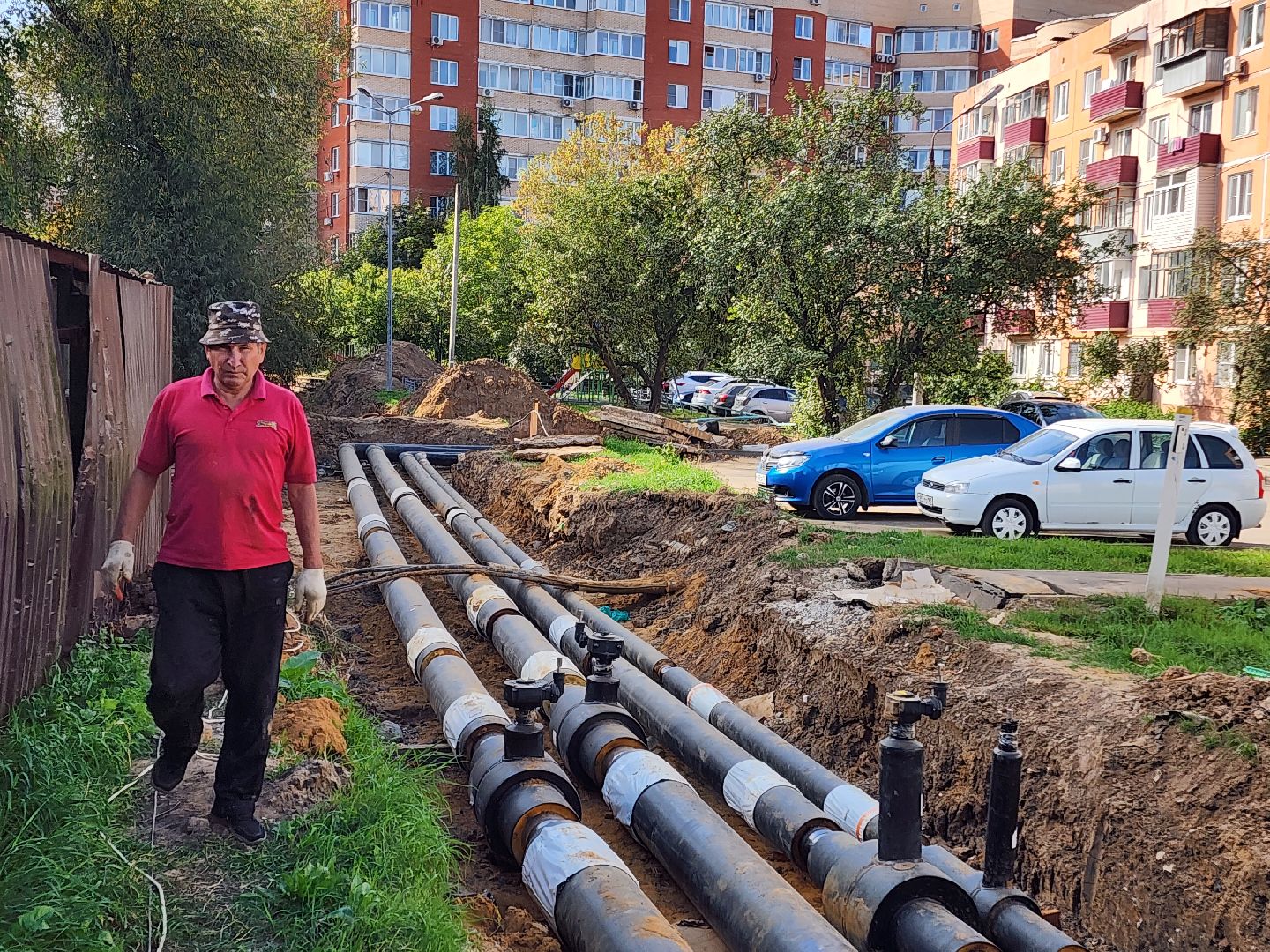 чехов, вишневый бульвар, улица чехова, капремонт теплотрассы, капитальный ремонт теплосетей, система отопления, модернизация, реконструкция, обновление, замена труб, подготовка к отопительному сезону, врезка в систему отопления, горячее водоснабжение, гвс,теплоснабжение, госпрограмма московской области, развитие инженерной инфраструктуры,