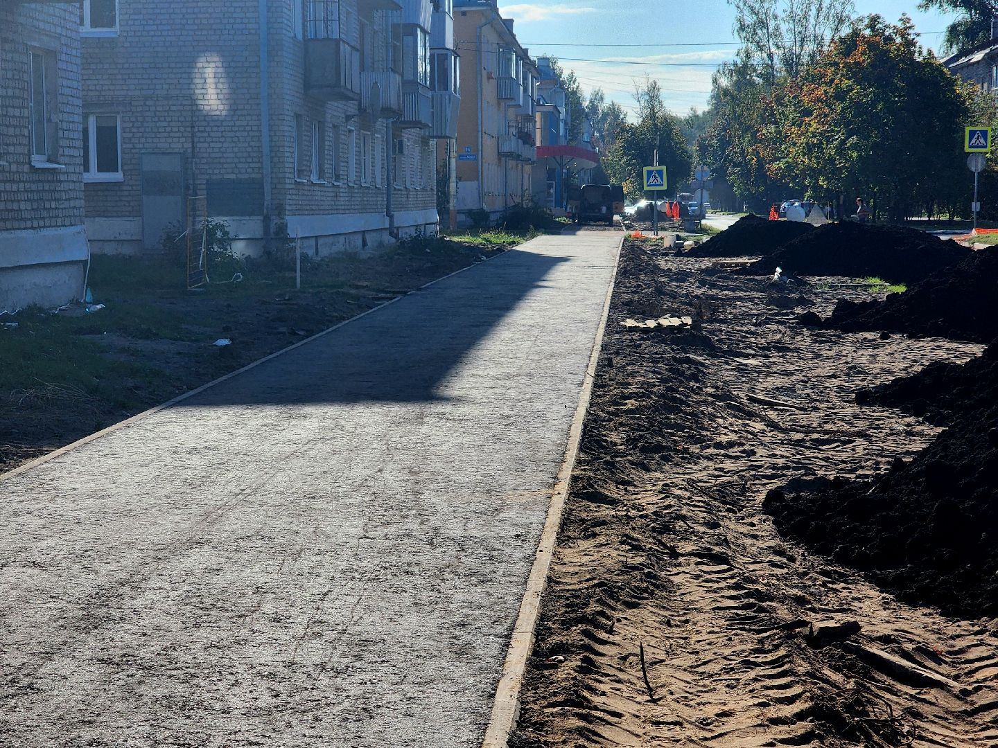 дубна, благоуйстройство, теплотрасса,новые тротуары,