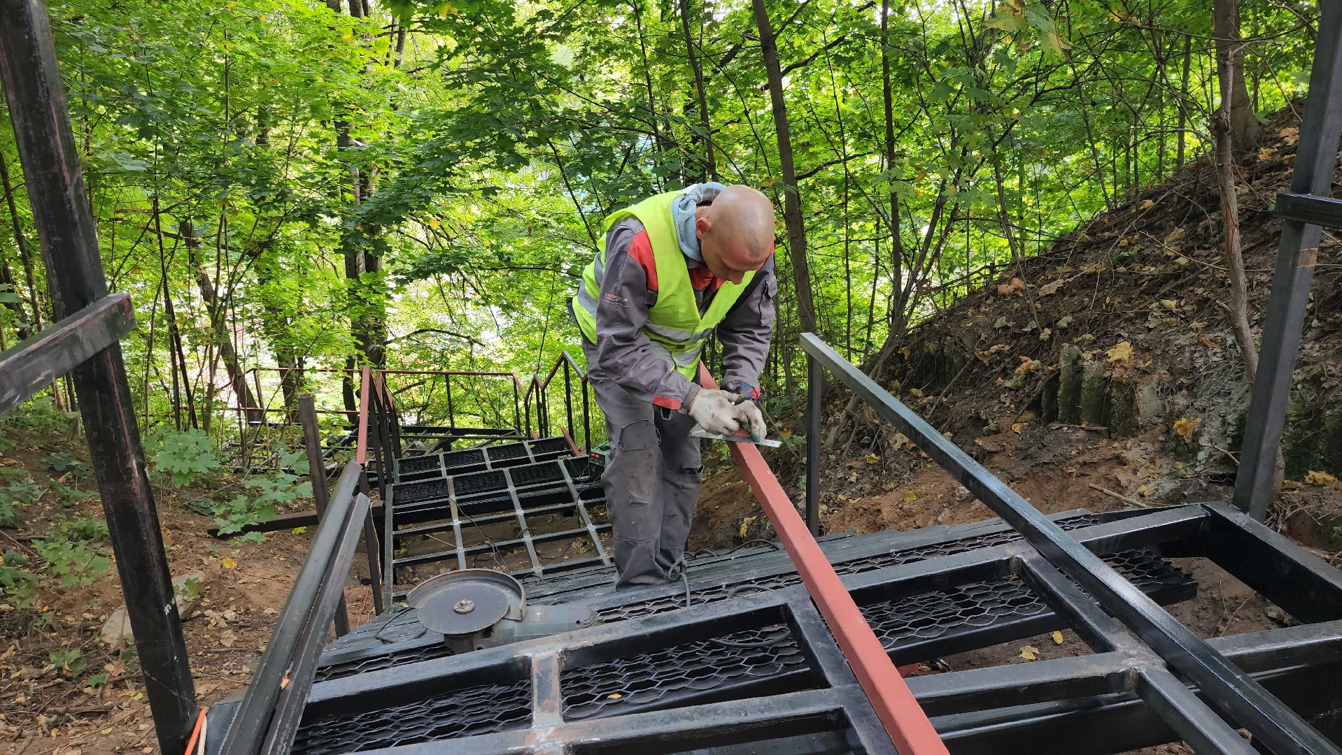 руза, благоустройство, парк городок, новая лестница,