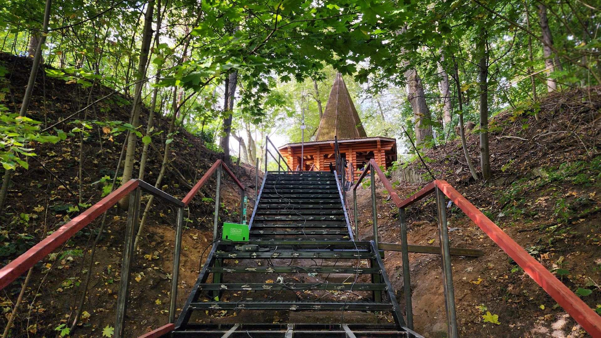 руза, благоустройство, парк городок, новая лестница,