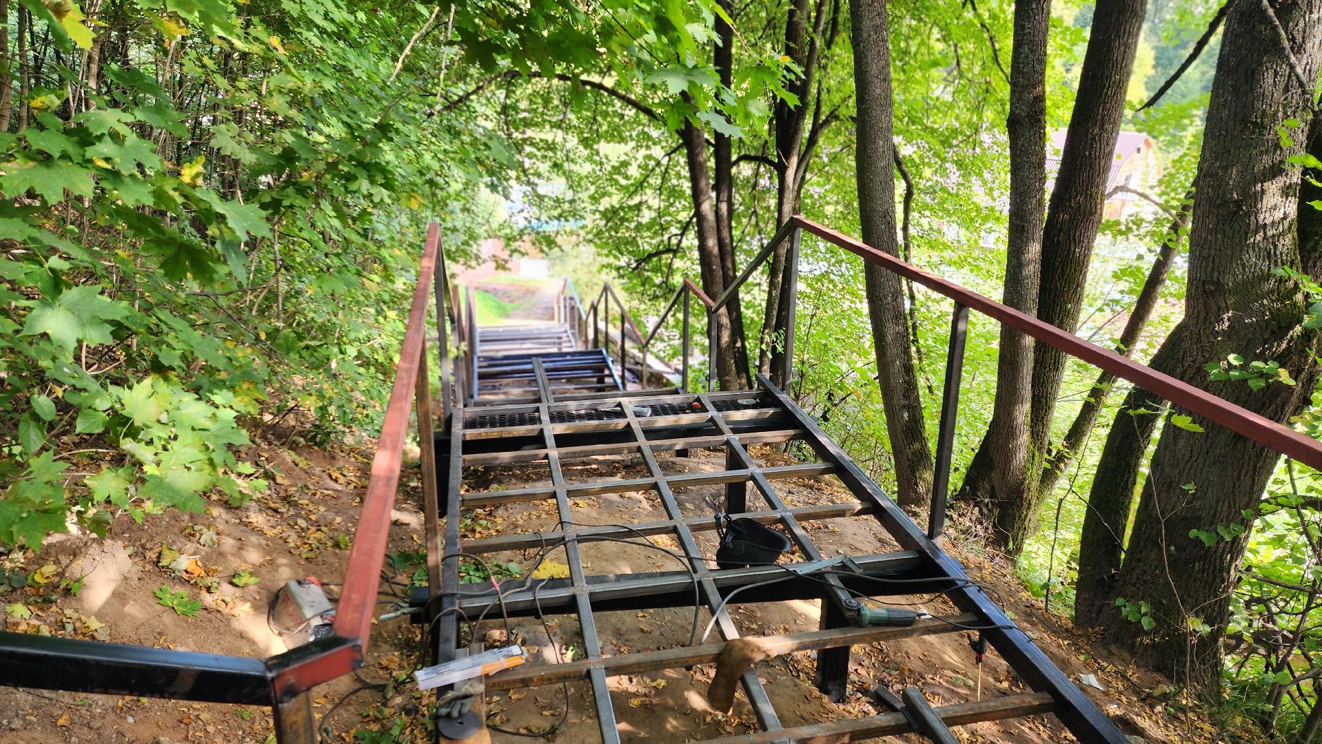 руза, благоустройство, парк городок, новая лестница,