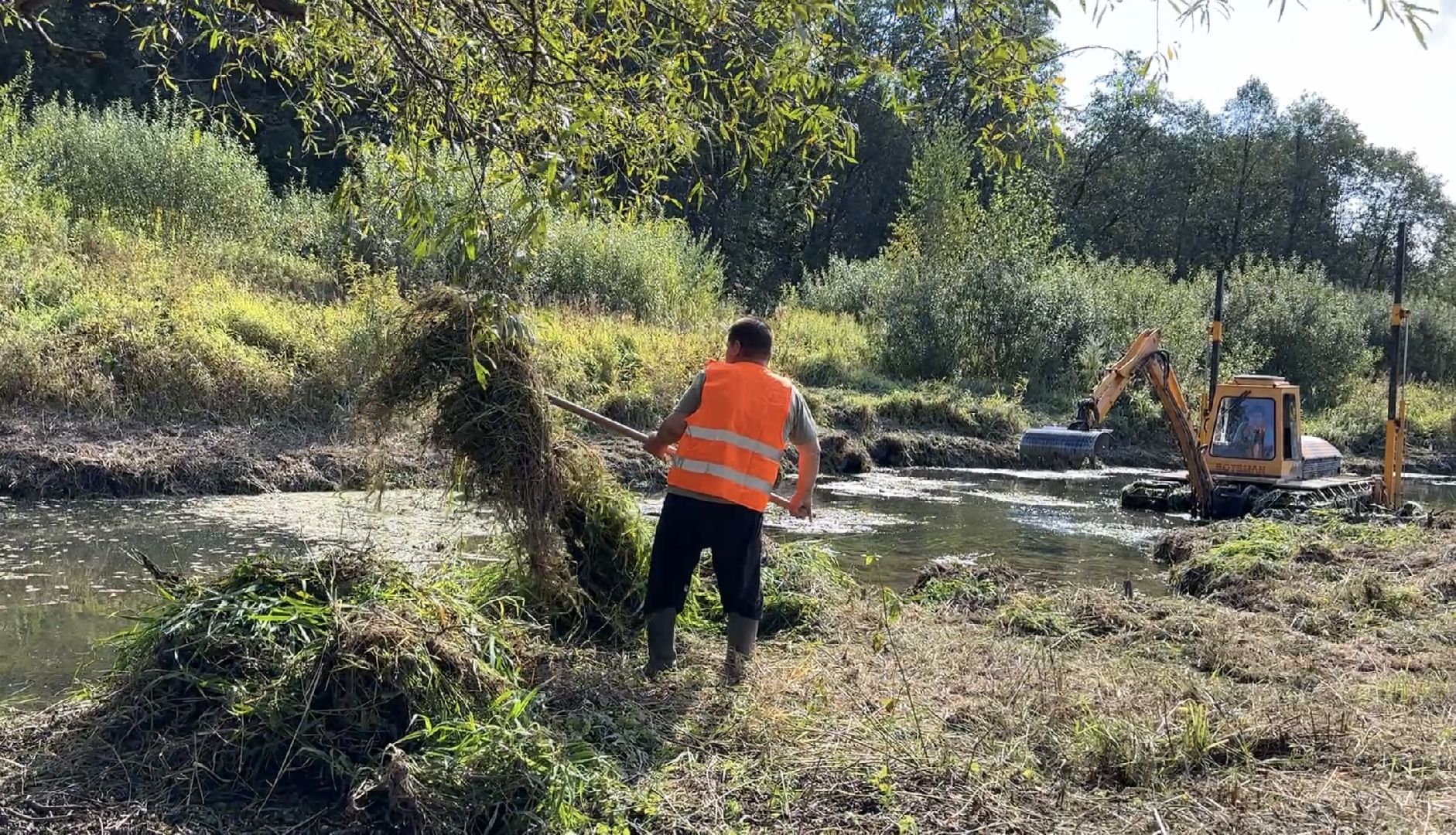 Расчистка реки, пушкинский городской округ, ивантеевка, Река Скалба, экология,
