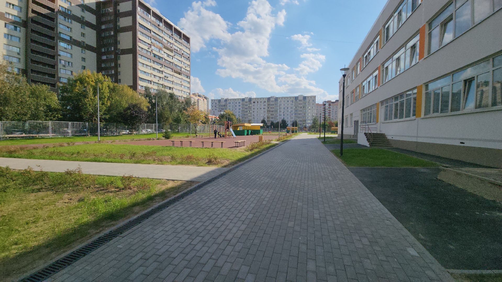 долгопрудный, 13 гимназия, пристройка, столовая, стадион,