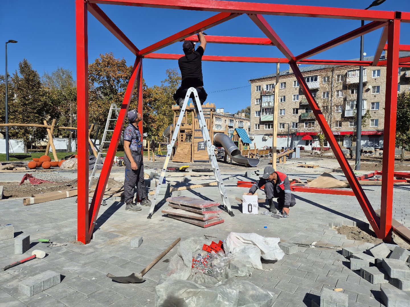 благоустройство сквера, дрезна,