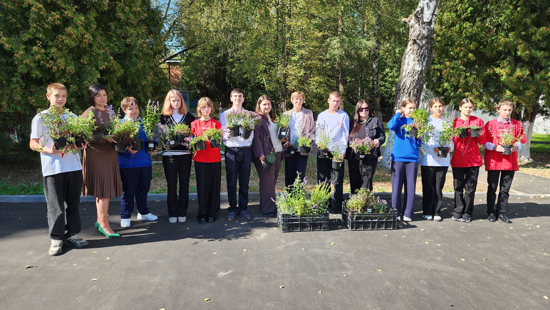 кашира, большое руново, школа, движение первых, экология, посадка растений, лечебные травы, питомник влада ковальчука,