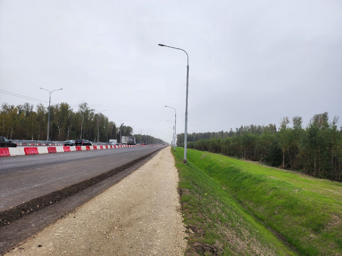 А-107, ярославское шоссе, трасса м-8, реконструкция, расширение м-8, лесной, кощейково,пушкинский городской округ,укрепление откосов и склонов, разделительные барьеры,