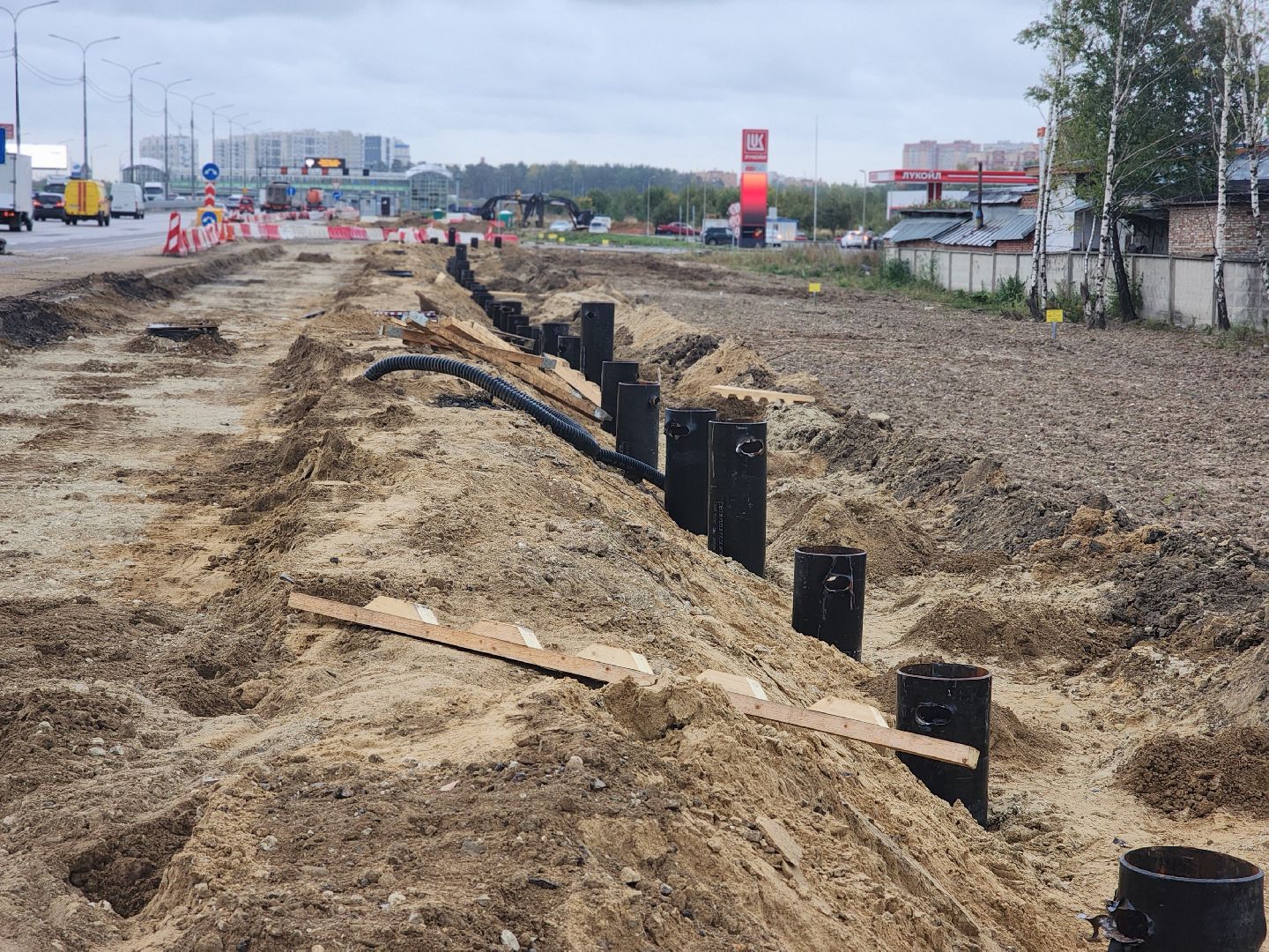 А-107, ярославское шоссе, трасса м-8, реконструкция, расширение м-8, лесной, кощейково,пушкинский городской округ,укрепление откосов и склонов, разделительные барьеры,