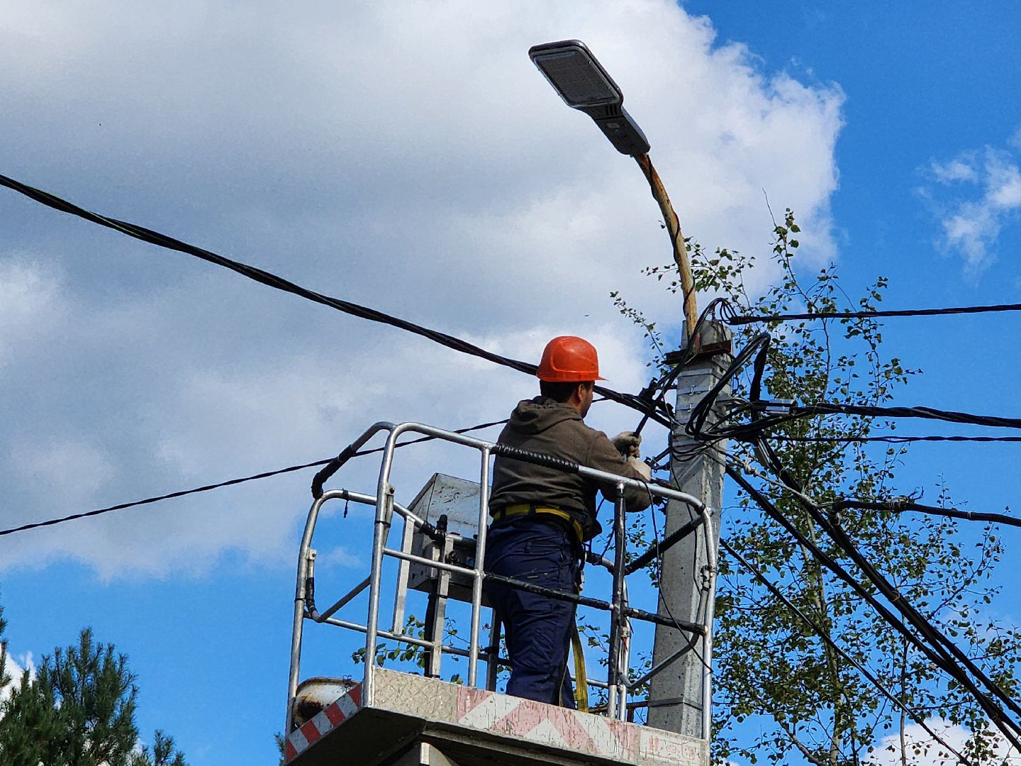 чехов, улица полиграфистов, уличное освещение, наружное освещение, замена светильников, ремонт фонарей, ремонт электропроводки,мбу чеховское благоустройство, содержание дорог, мосавтодор, портал добродел, обращения жителей,