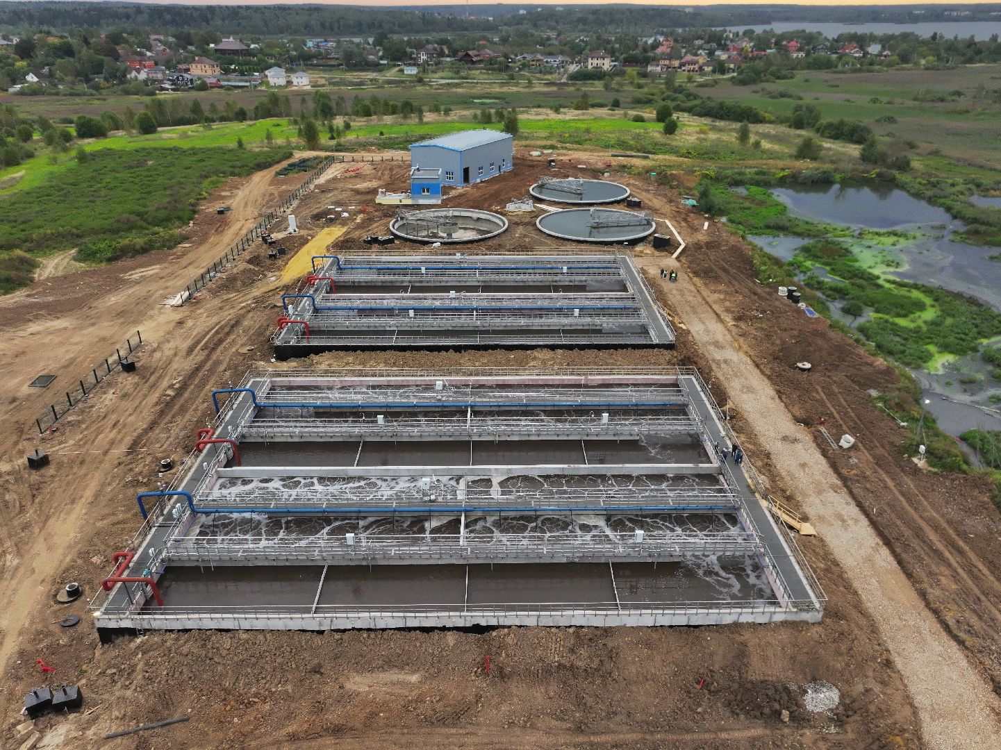 видео с коптера, очистные в солнечногорске,