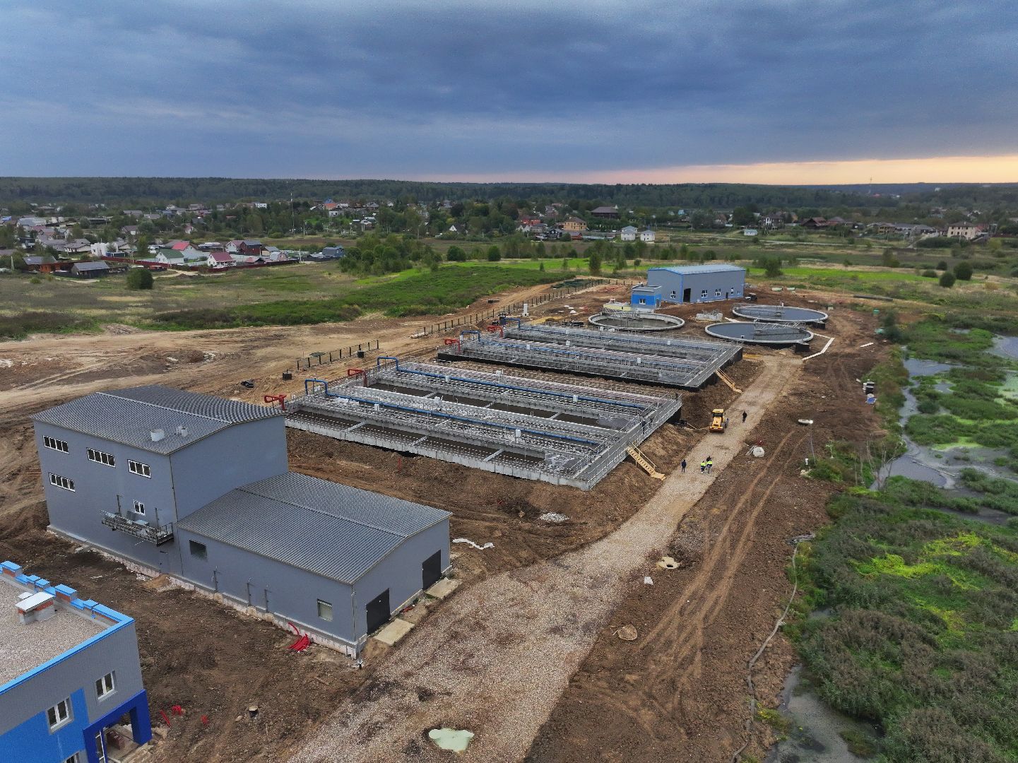 видео с коптера, очистные в солнечногорске,