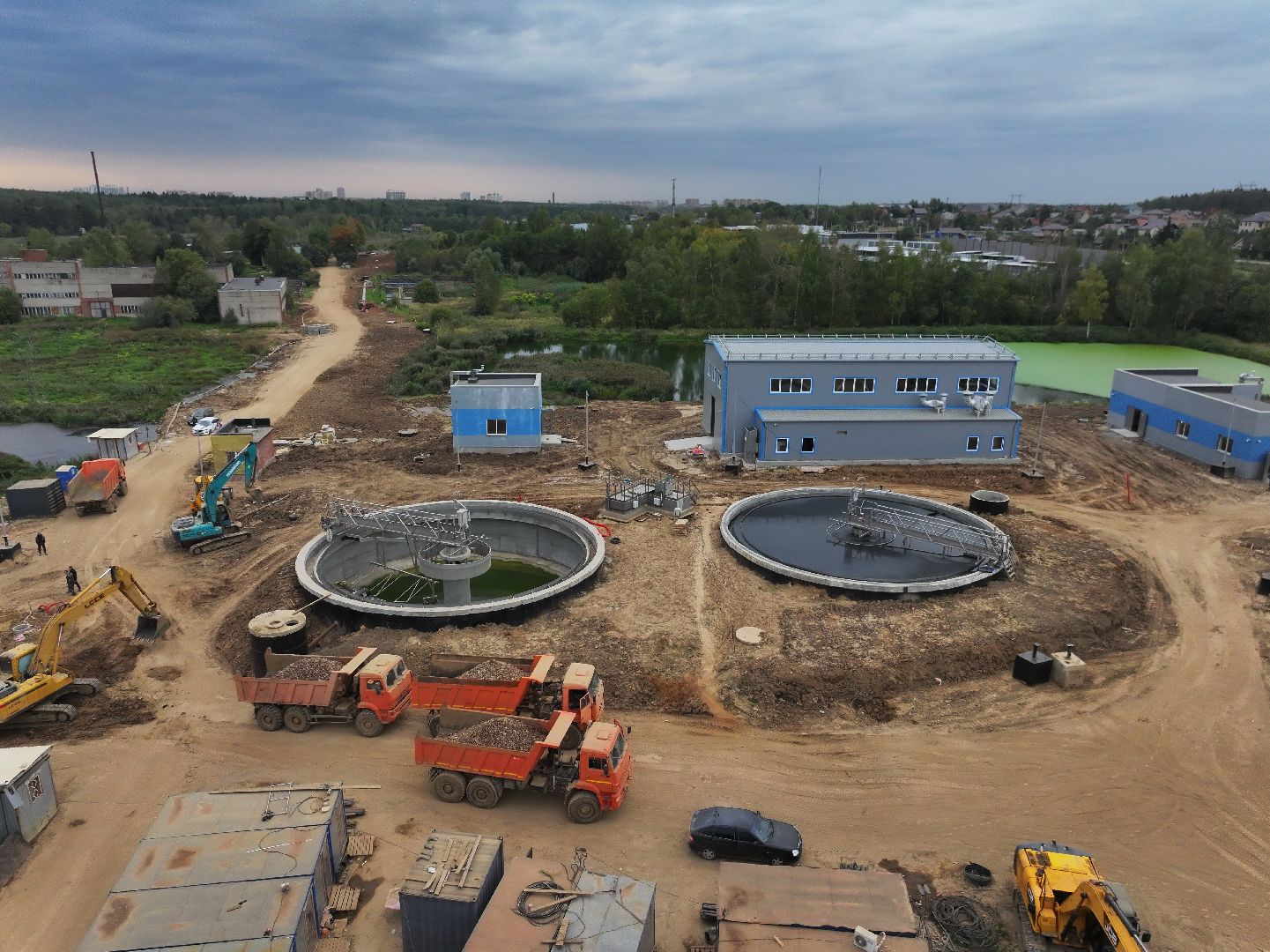 видео с коптера, очистные в солнечногорске,