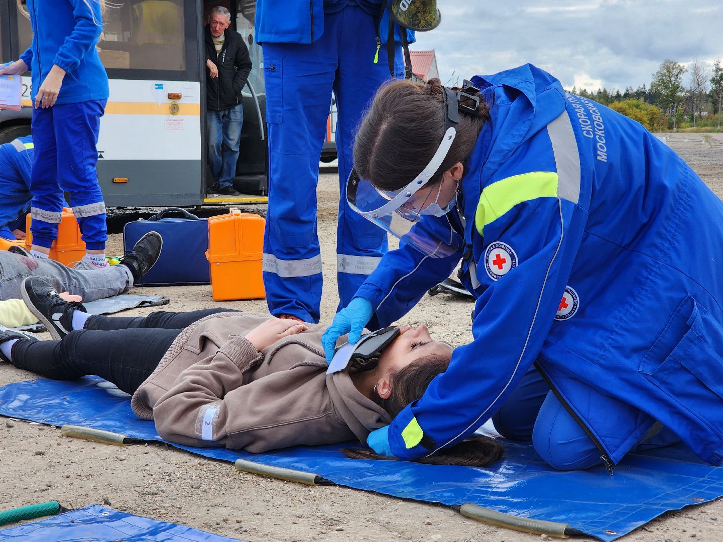 скорая помощь, учения скорой помощи,  скорая медицинская помощь, деревня клюшниково, богородский городской округ,