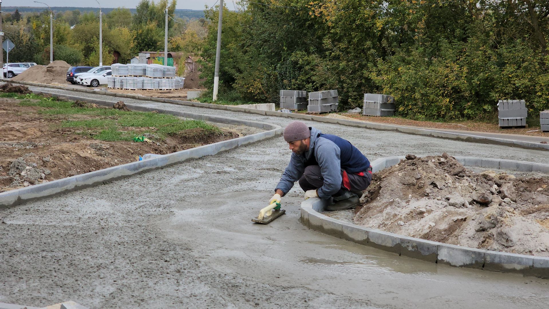 кашира, благоустройство, комфортная городская среда, национальный проект, сквер, тротуарная плитка,
