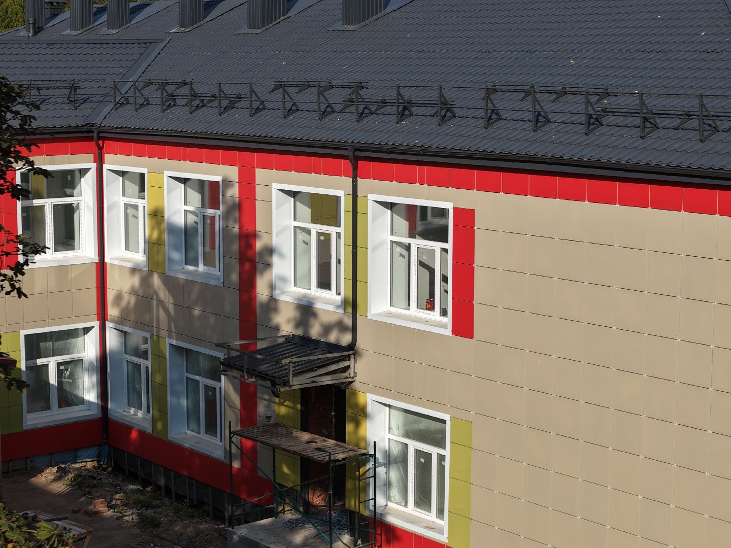 видео с коптера, детский сад малыш,