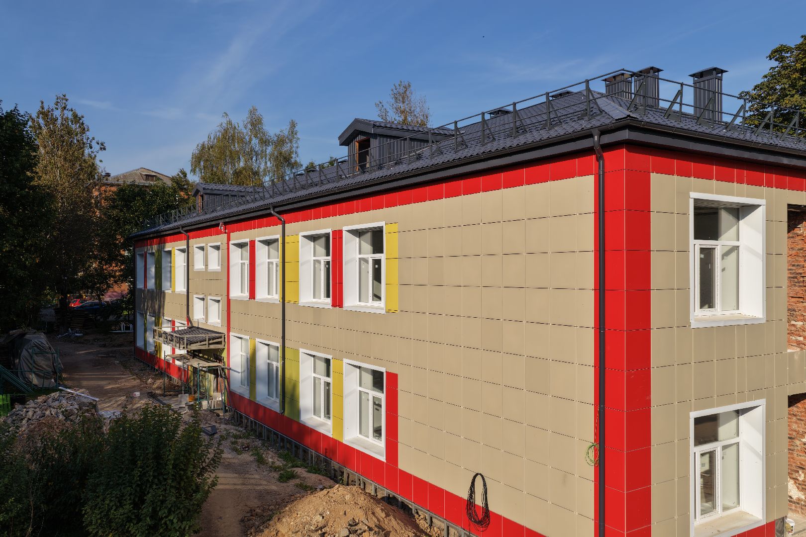 видео с коптера, детский сад малыш,