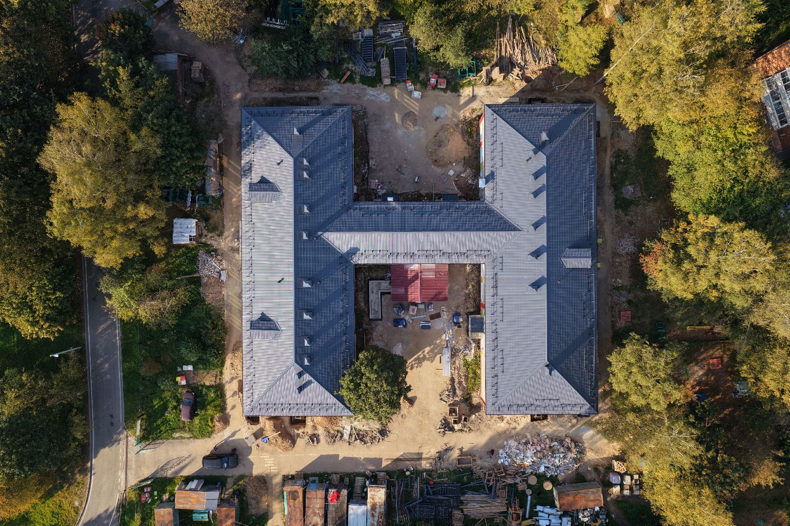 видео с коптера, детский сад малыш,