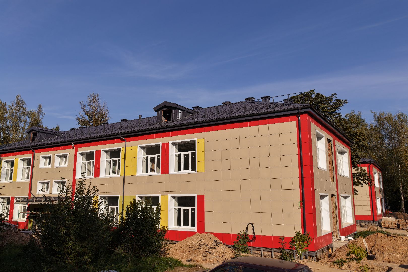 видео с коптера, детский сад малыш,