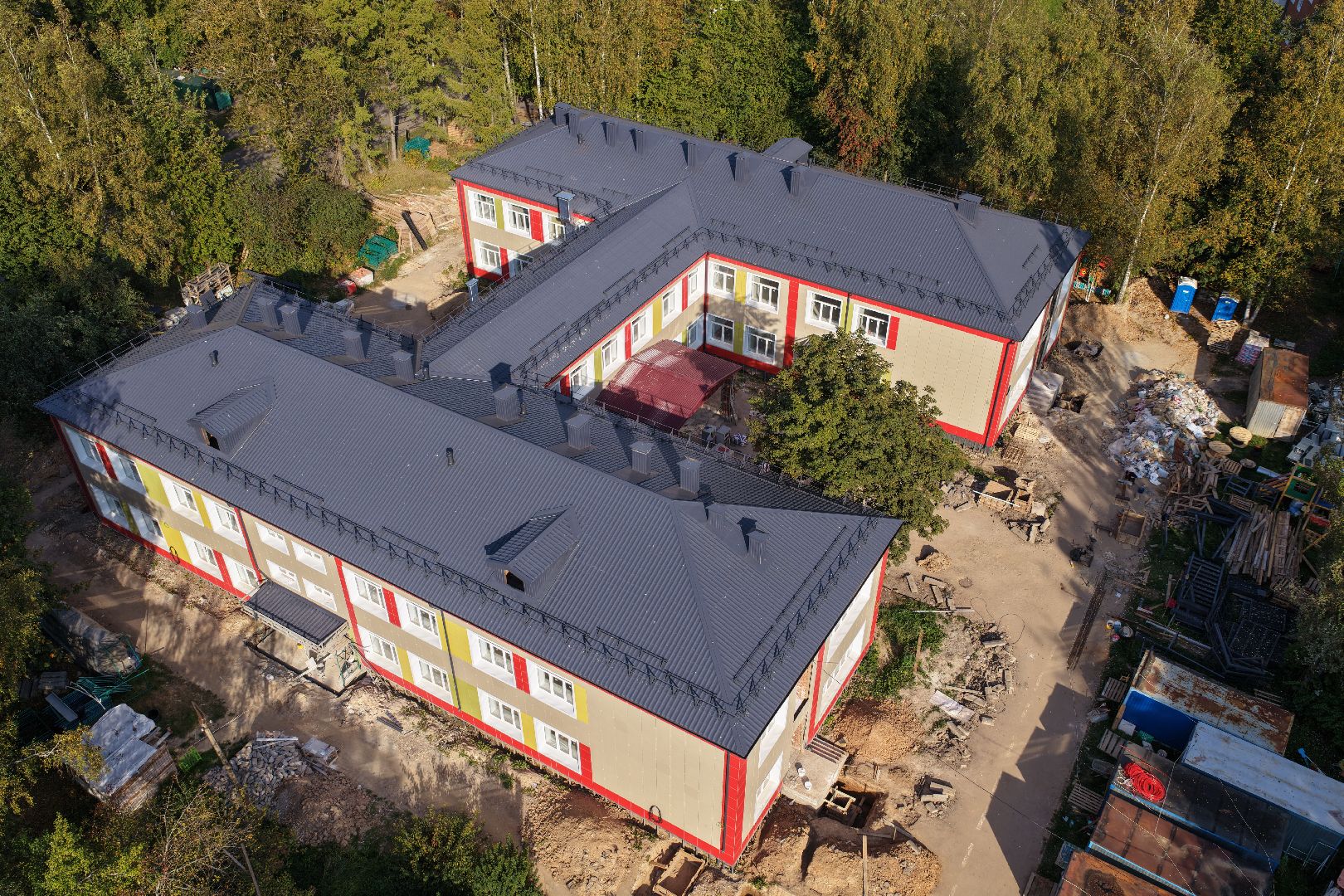 видео с коптера, детский сад малыш,