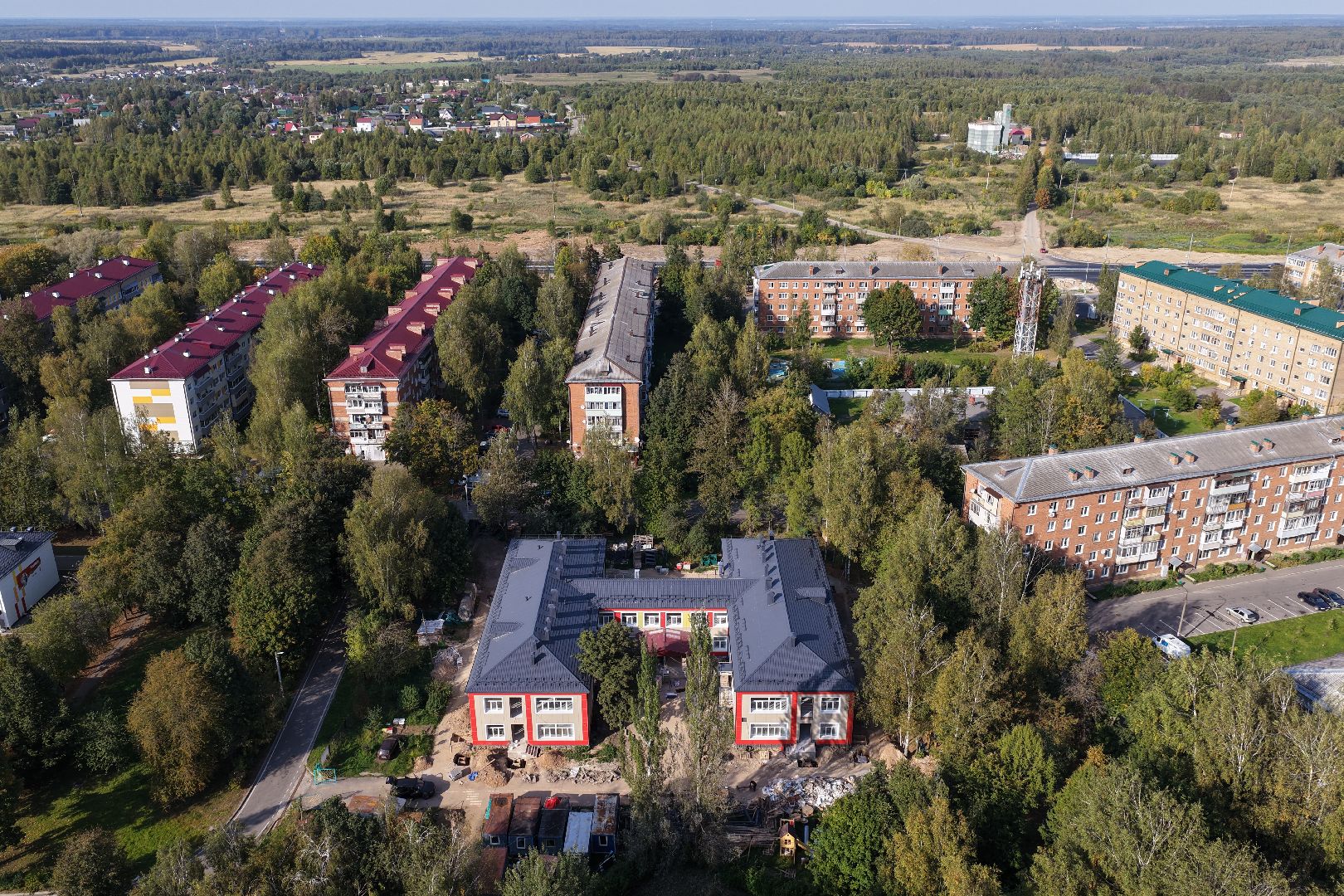 видео с коптера, детский сад малыш,