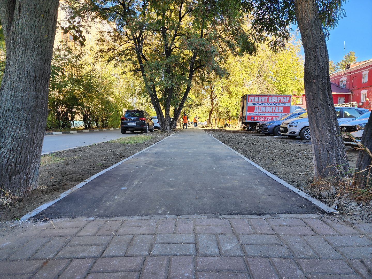 раменское, благоустройство, новый тротуар на улице воровского,