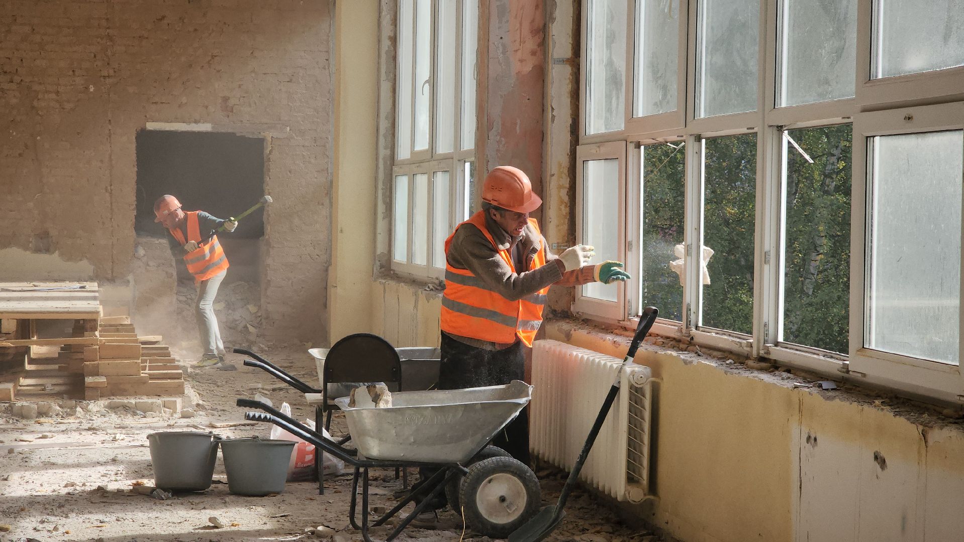 капитальный  ремонт, Капитальный ремонт школы, Лобня,