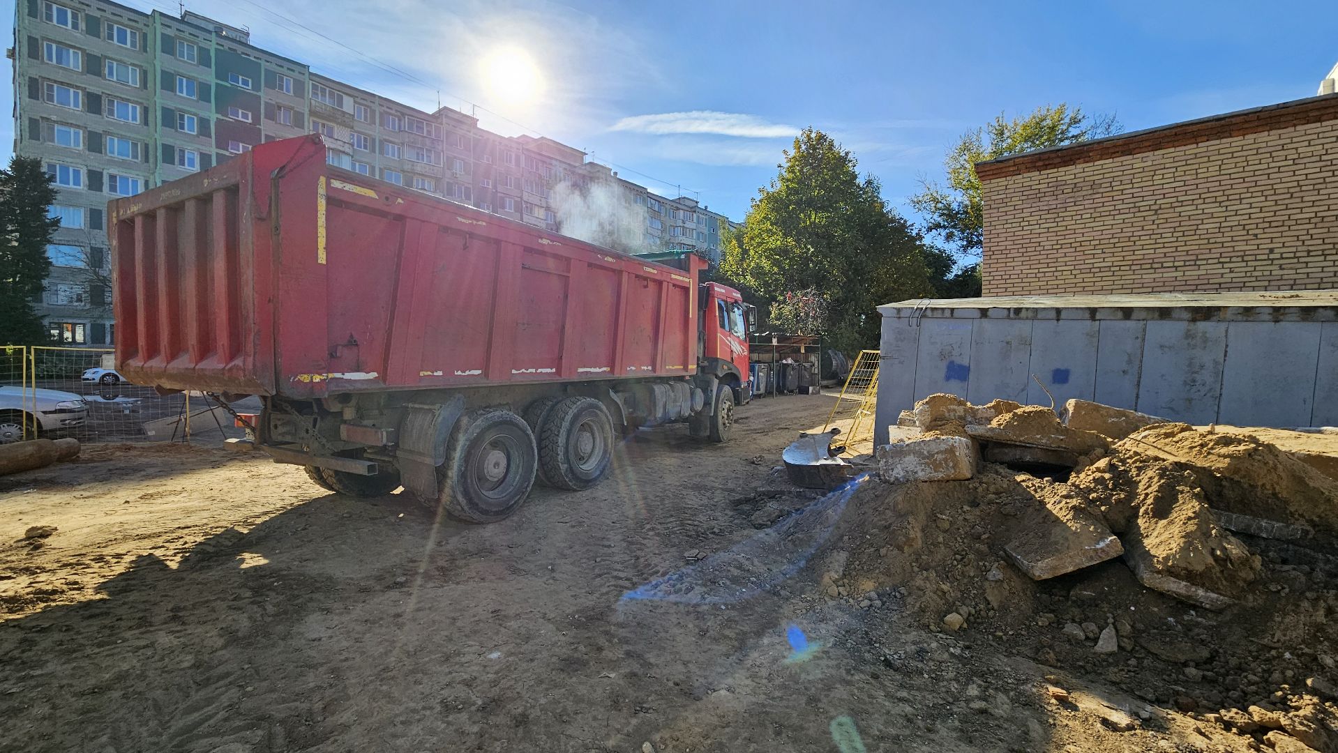 долгопрудный, благоустройство, гимназия 13 в долгопрудном, инженерные сети,