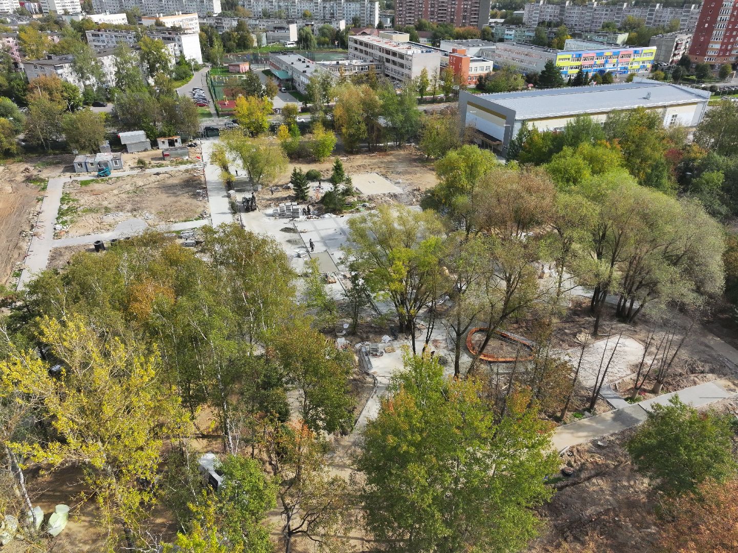 видео с коптера, парк питомник в серпухове, благоустройство в серпухове,