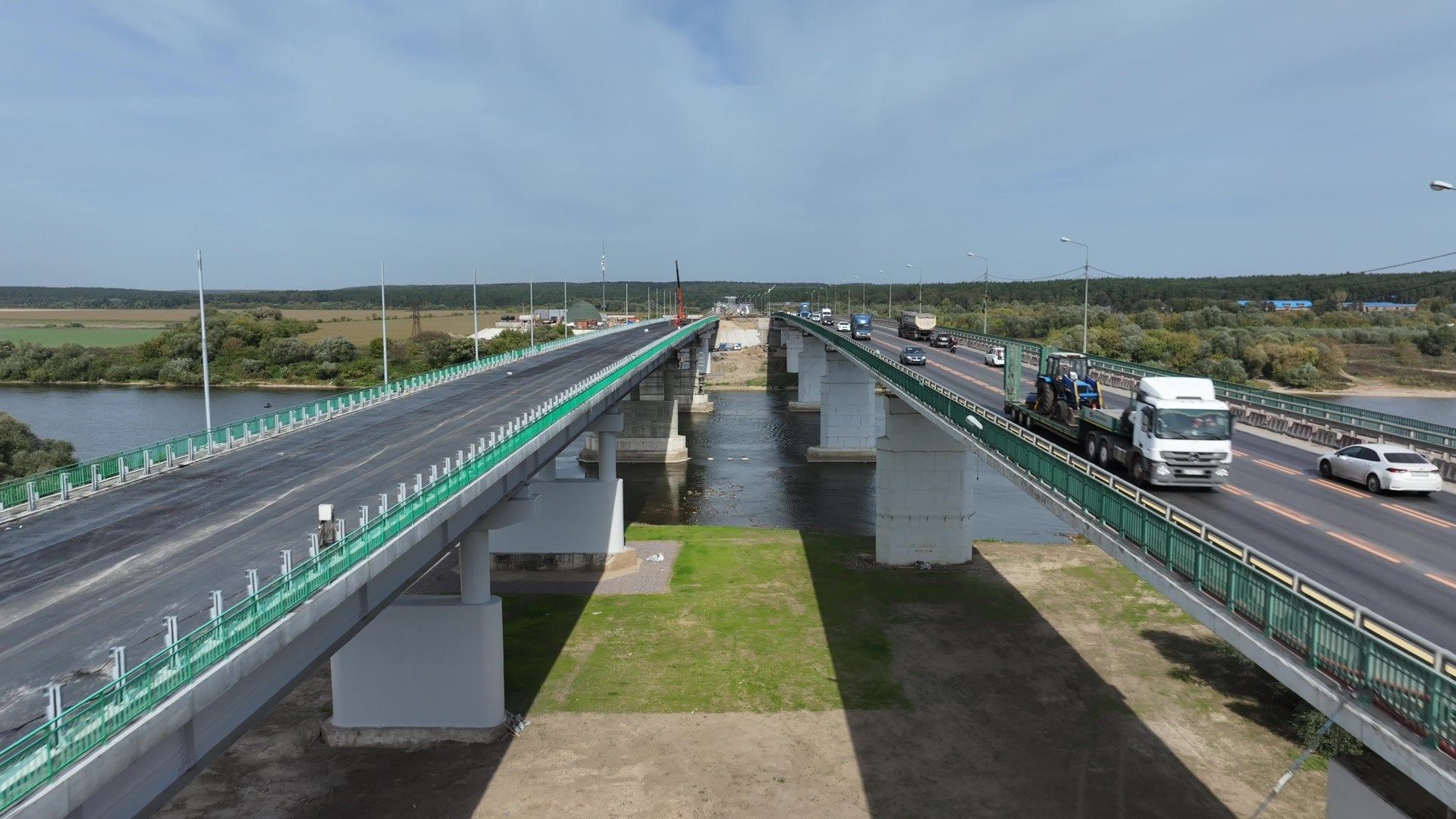 видео с коптера, мост через оку, мост в серпухове,