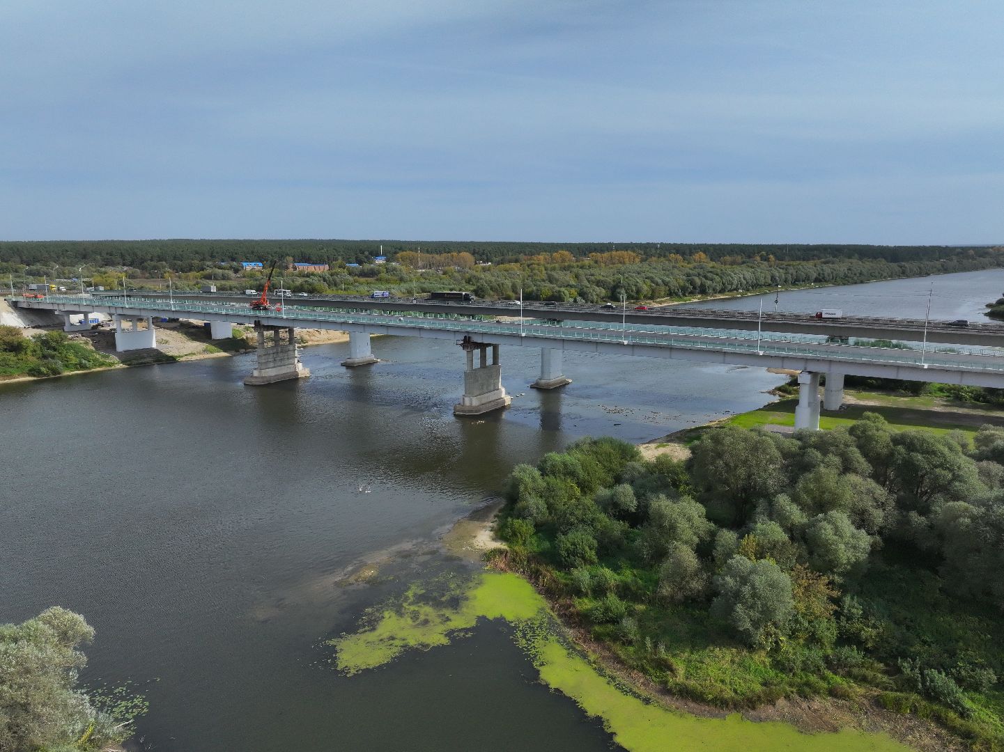видео с коптера, мост через оку, мост в серпухове,