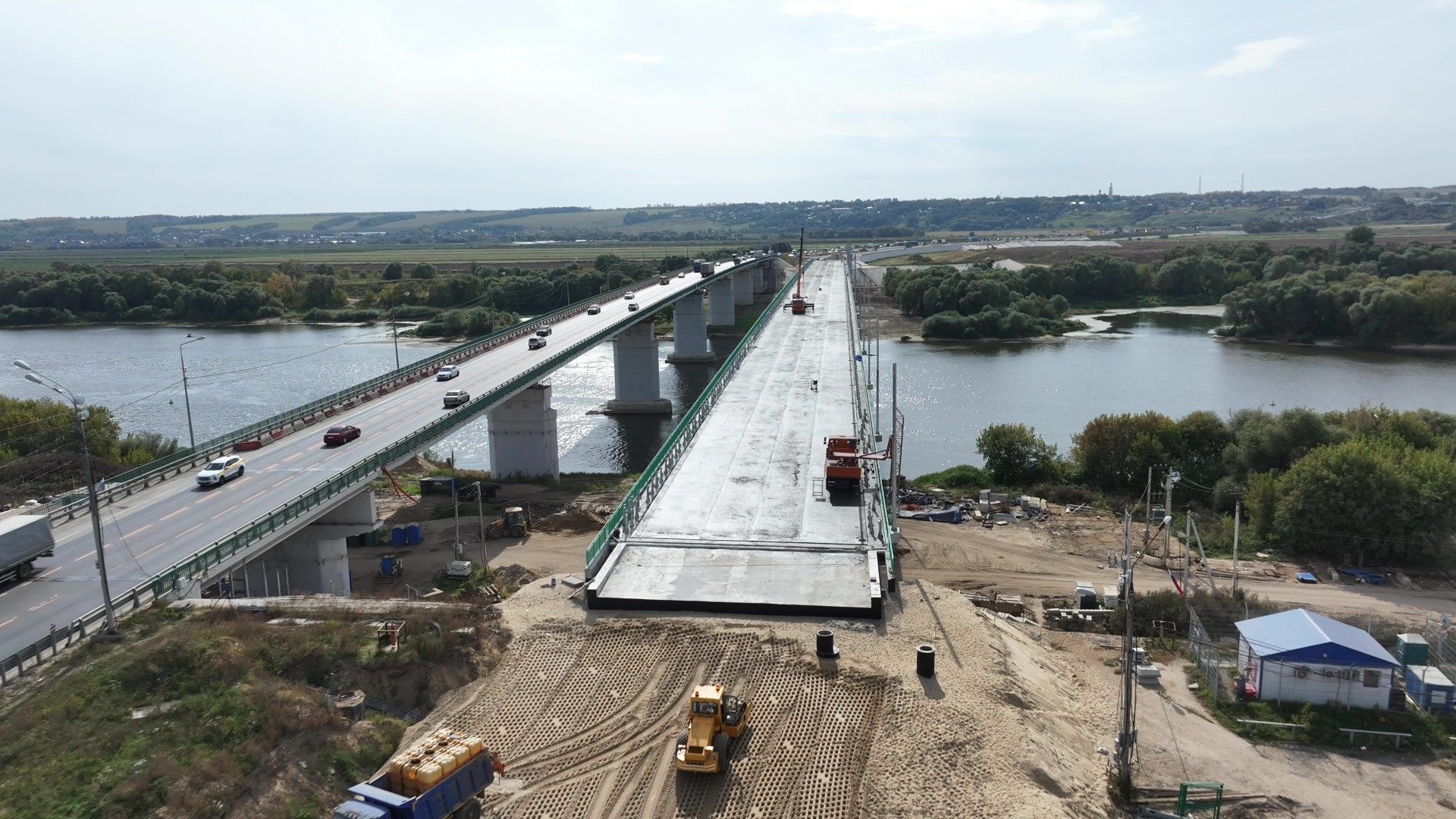 видео с коптера, мост через оку, мост в серпухове,