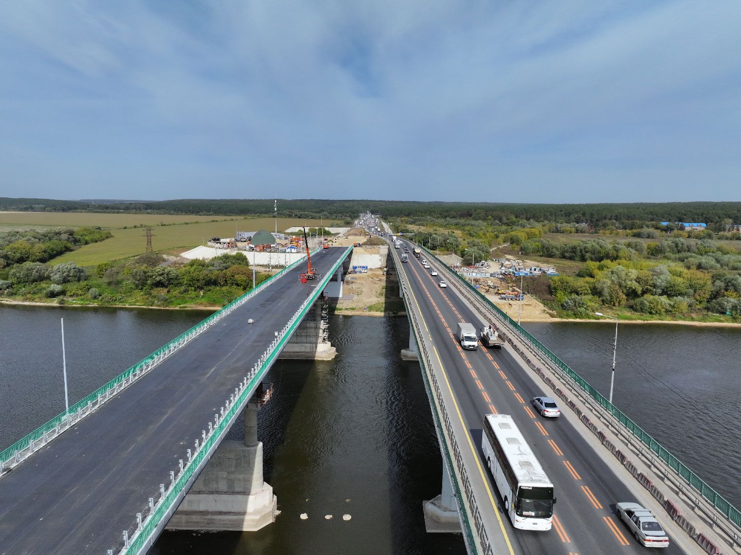 видео с коптера, мост через оку, мост в серпухове,