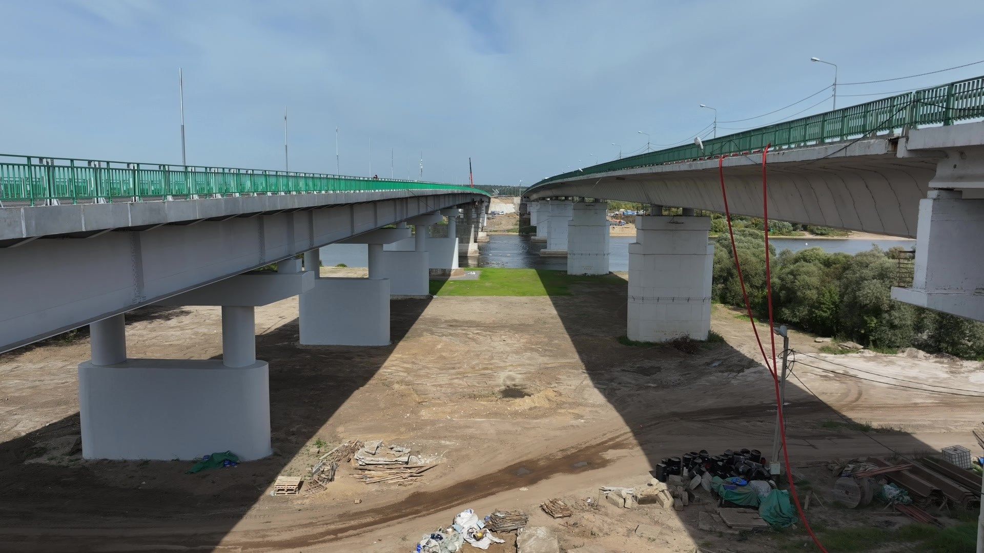 видео с коптера, мост через оку, мост в серпухове,