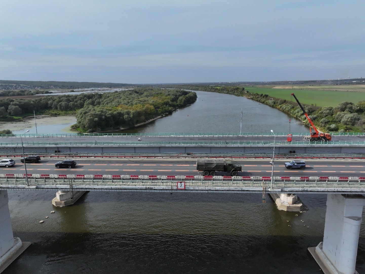 видео с коптера, мост через оку, мост в серпухове,
