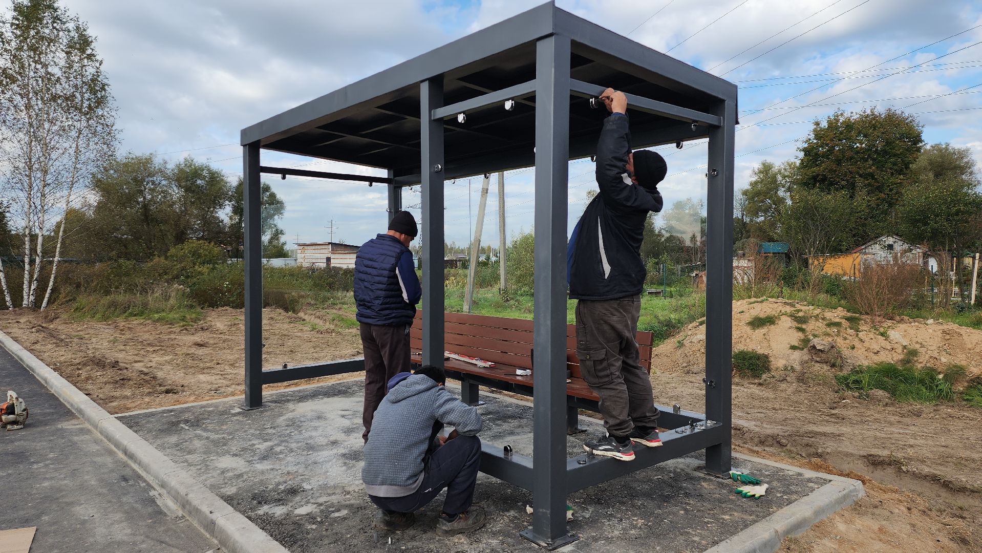 чехов, остановочный павильон, благоустройство,