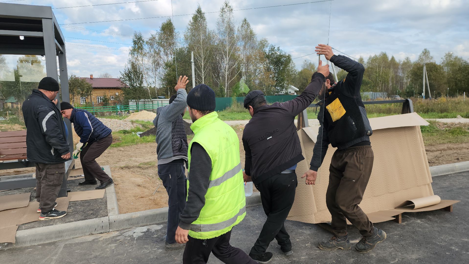 чехов, остановочный павильон, благоустройство,