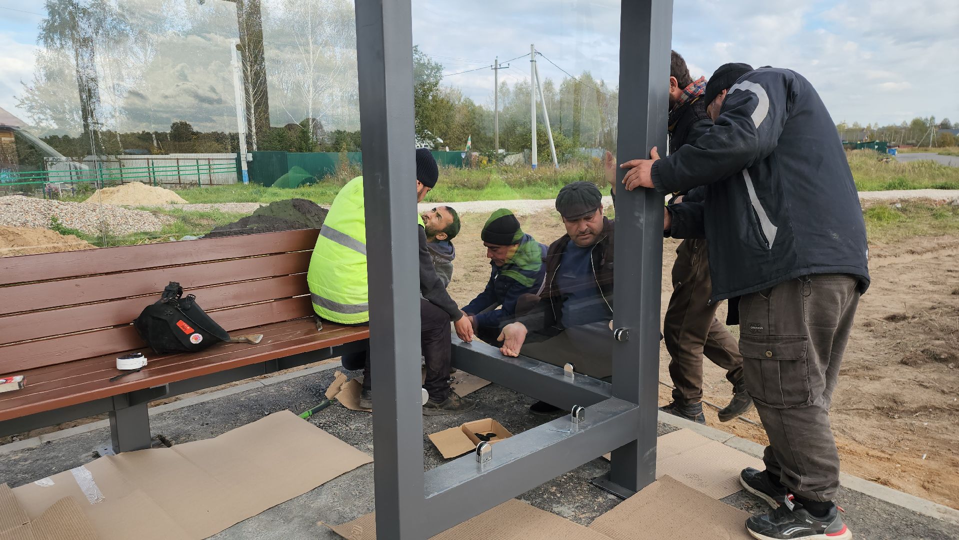 чехов, остановочный павильон, благоустройство,