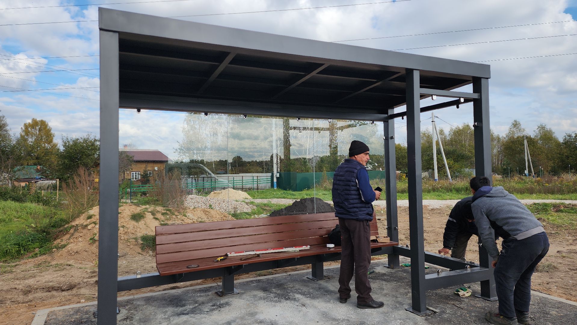 чехов, остановочный павильон, благоустройство,