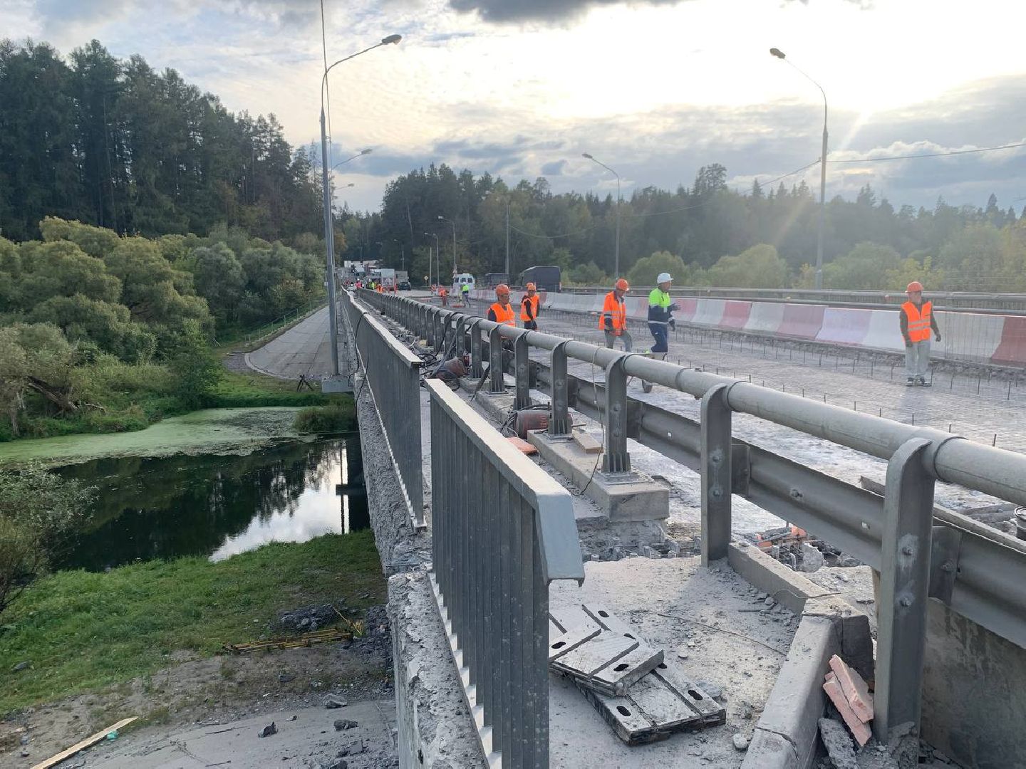 трасса а-108, Лопасня, семеновское, дорога, мост, ремонт,