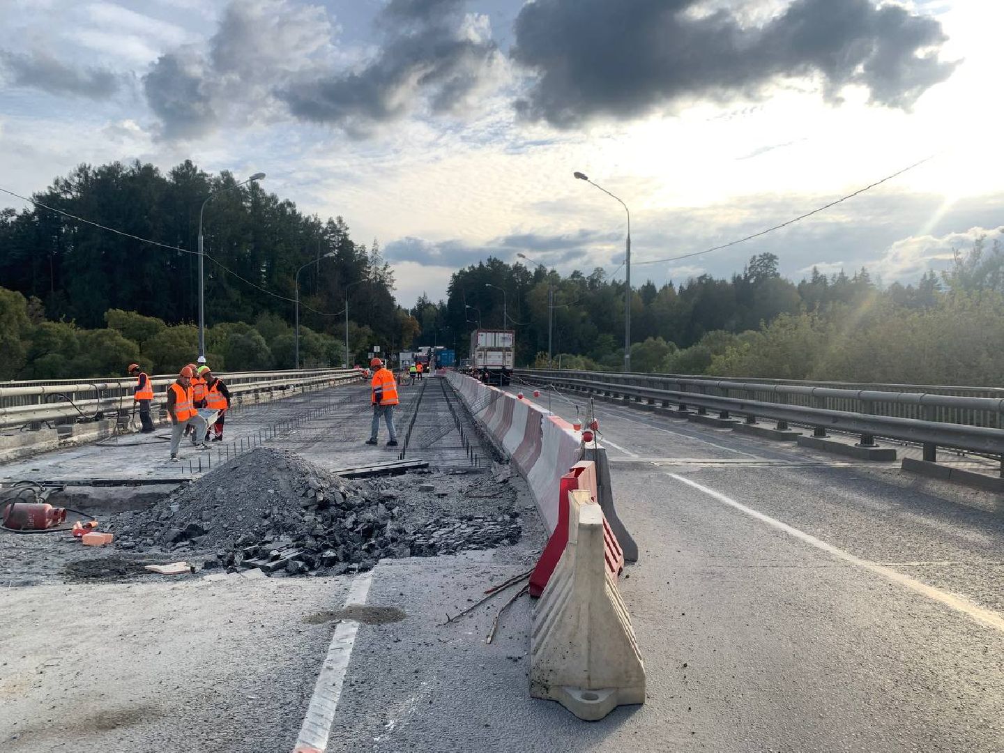 трасса а-108, Лопасня, семеновское, дорога, мост, ремонт,