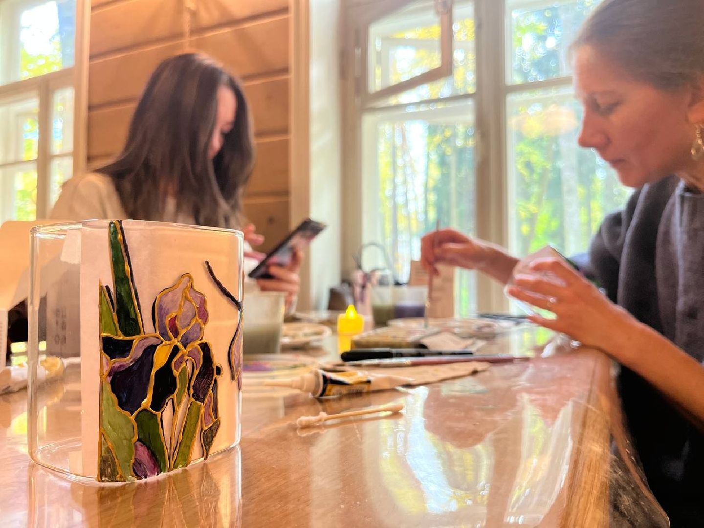 красногорск, мастер класс, роспись по стеклу,