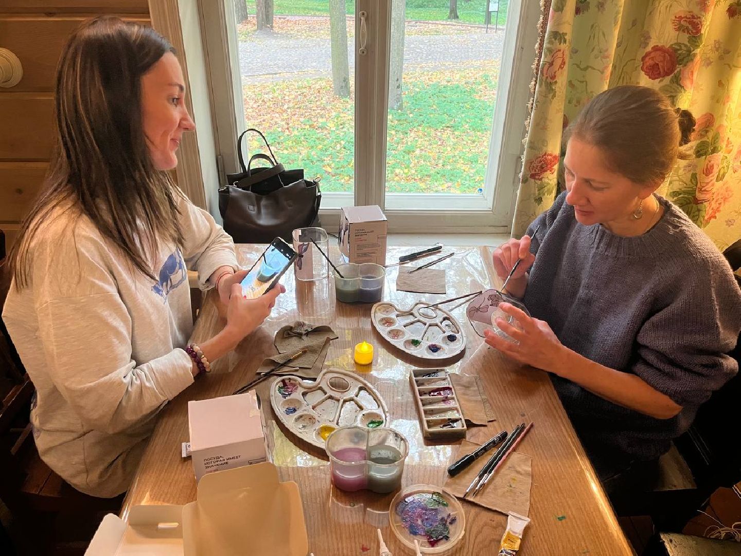 красногорск, мастер класс, роспись по стеклу,