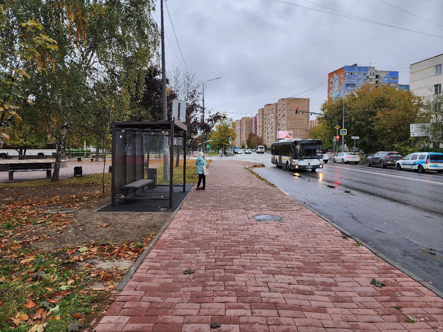 раменское, транспорт, новая автобусная остановка на улице михалевича,