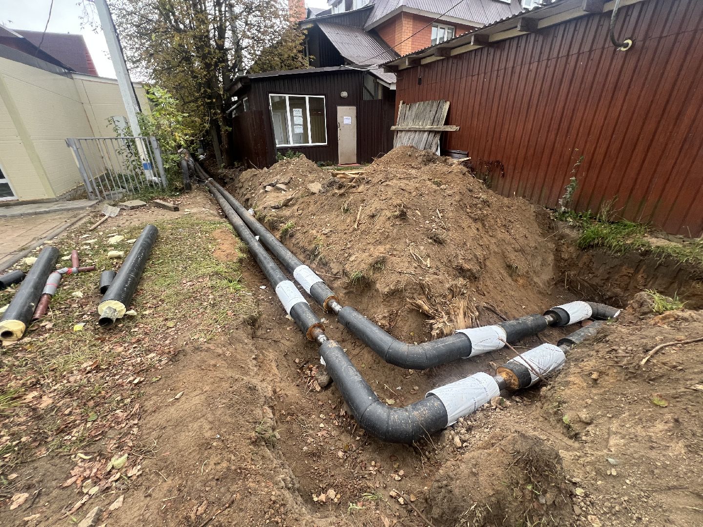 Благоустройство запрудня, теплотрасса,