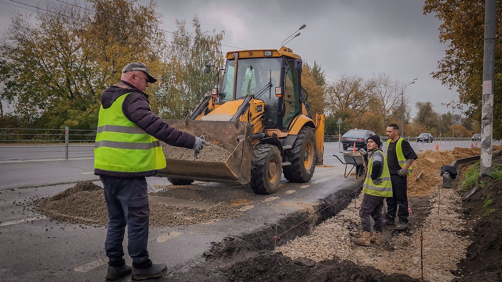 строительство тротуара в кривцах, новый тротуар в кривцах, пешеходная дорожка, раменскмй округ,