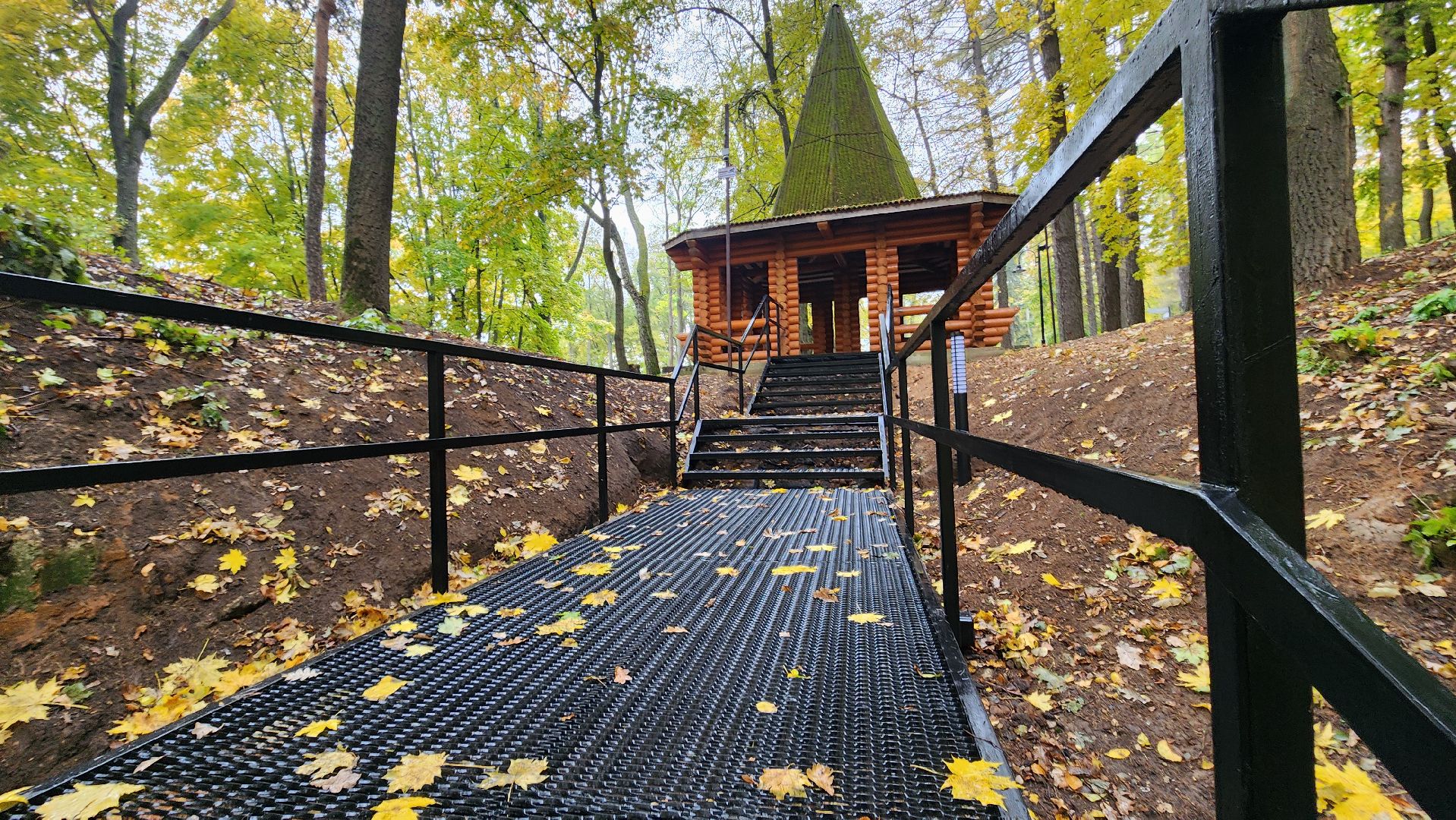 Руза, парк городок, новая лестница, благоустройство,