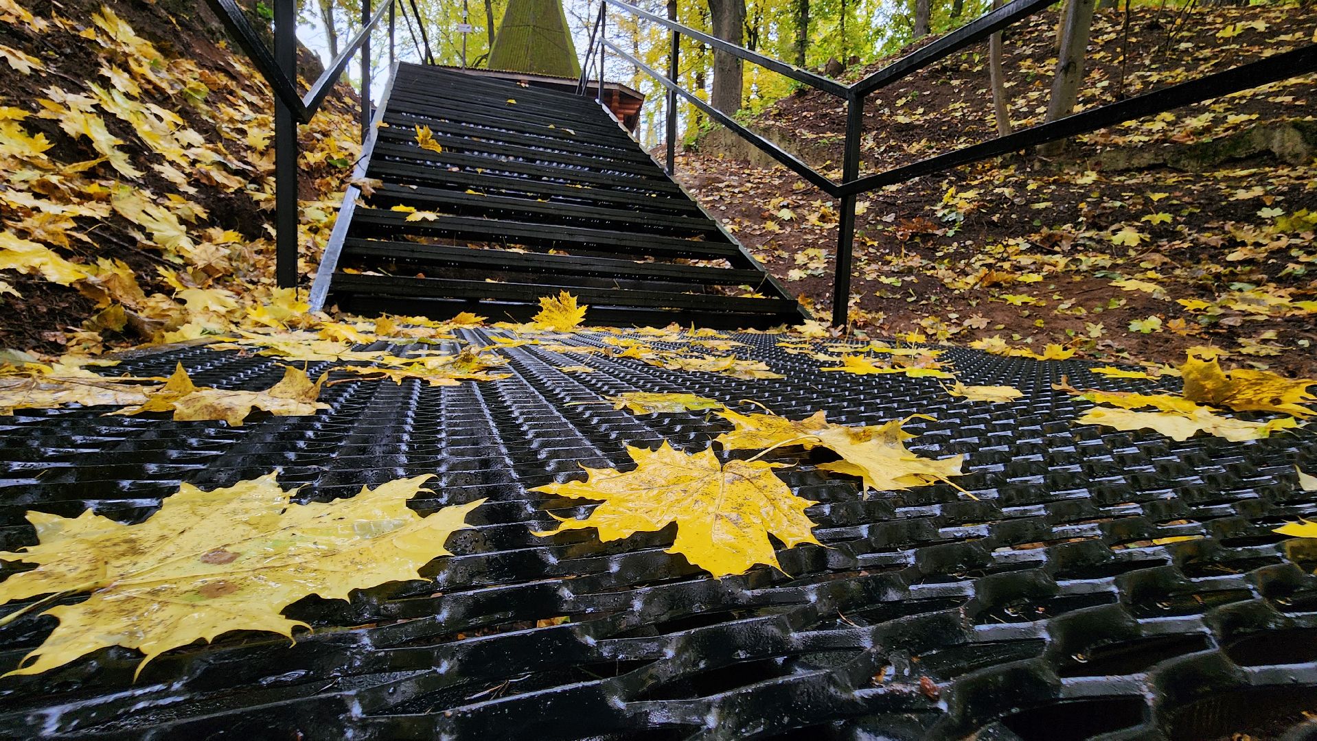 Руза, парк городок, новая лестница, благоустройство,
