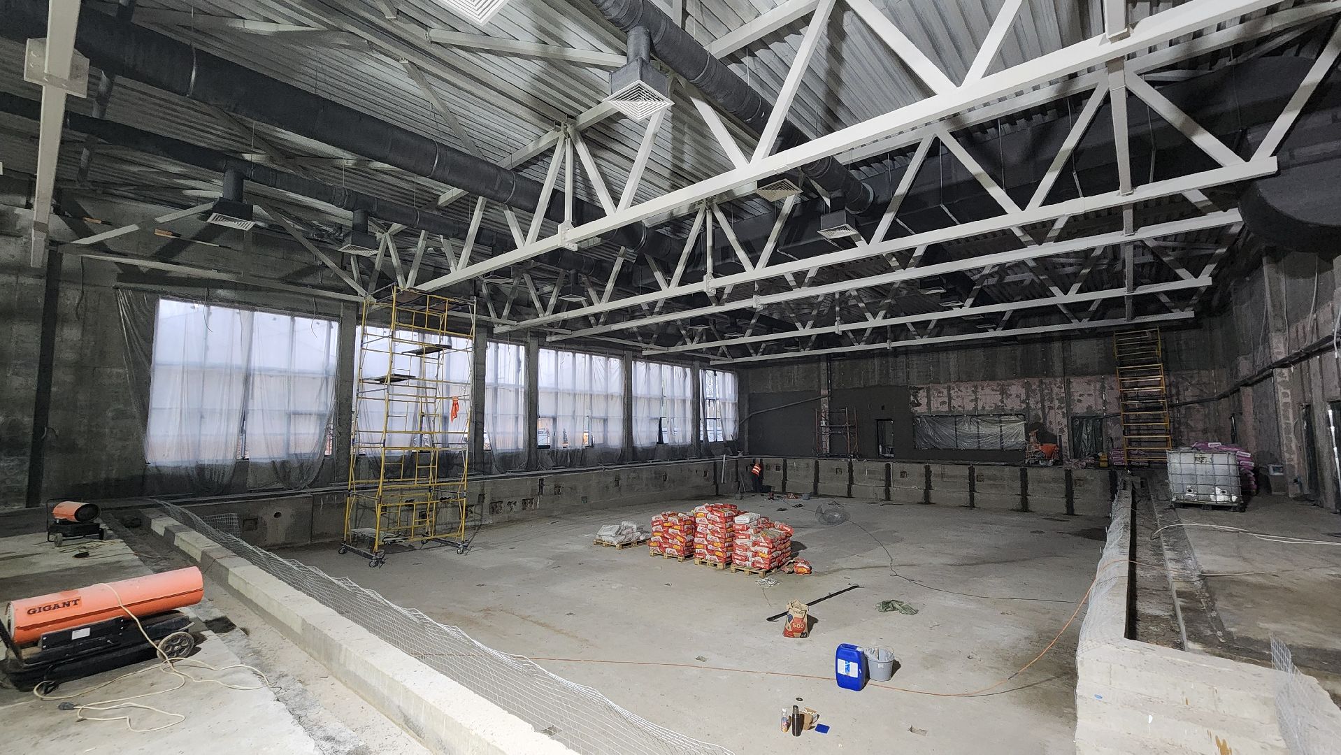 фок с бассейном, Лобня, Строительство ,