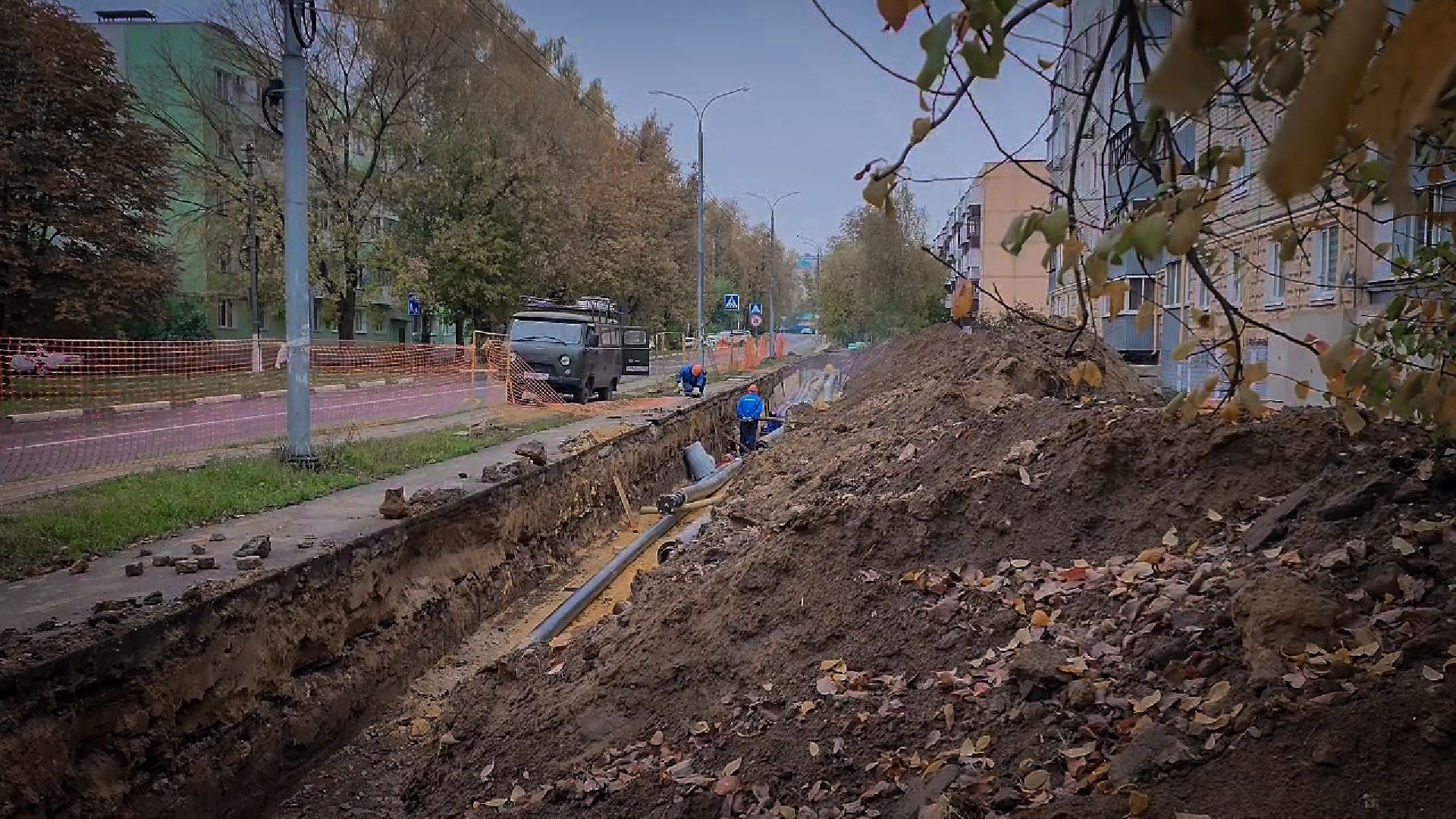 бронницы, строительство участка теплосети, новая теплосеть в бронницах, жкх,