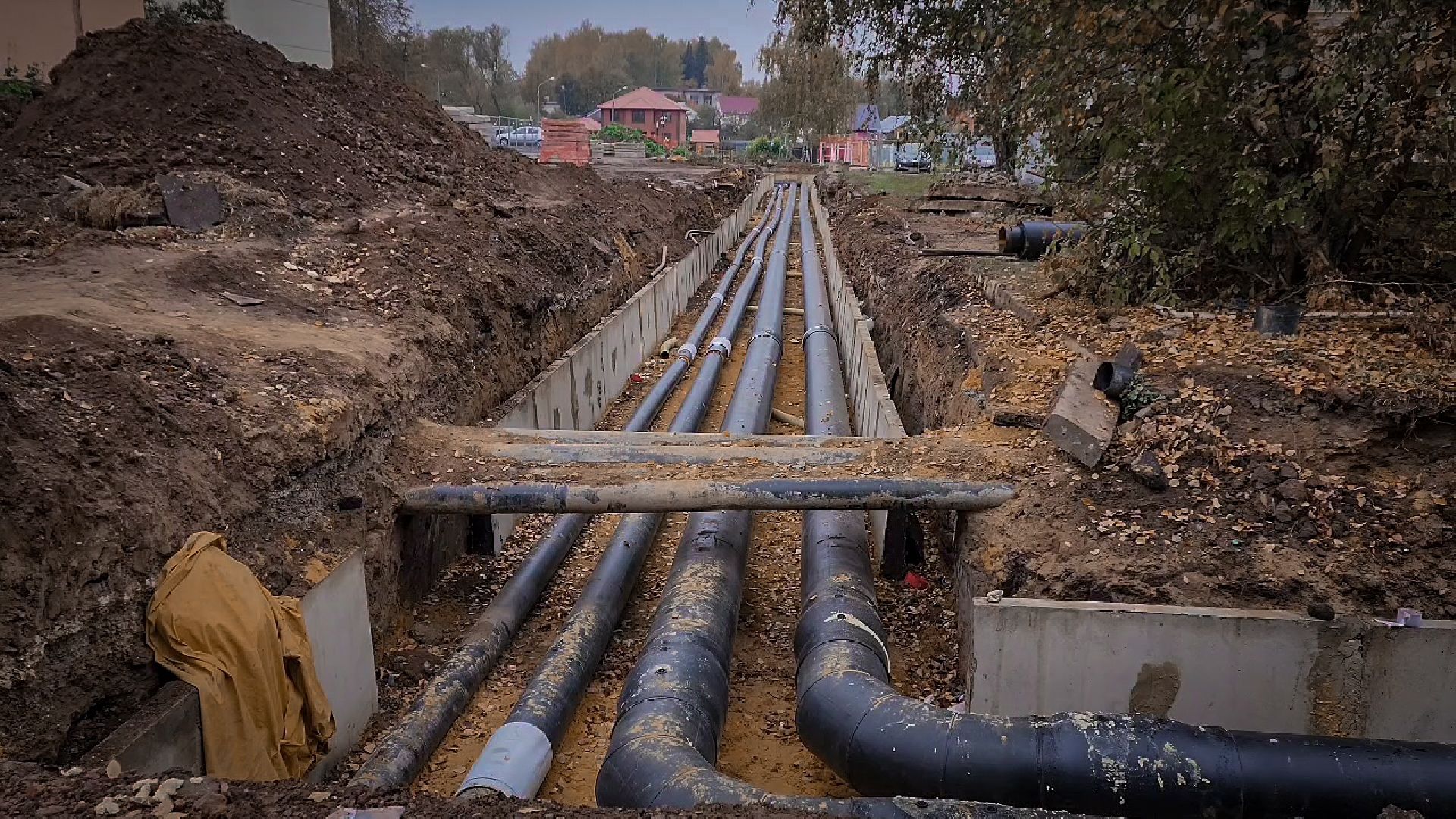 бронницы, строительство участка теплосети, новая теплосеть в бронницах, жкх,