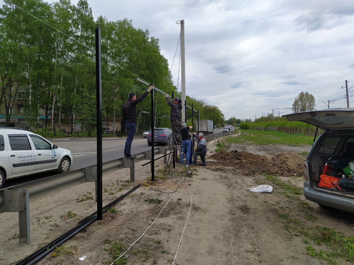 Шумозащитный экран, конструкция, дорога